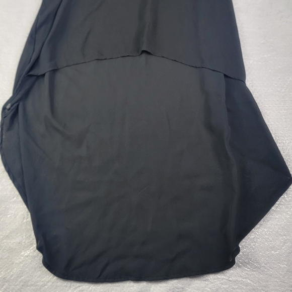 Decree Black Sheer Tank Top Layered Size Large 100% Polyester Elongated Back - Picture 5 of 6